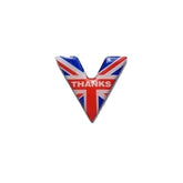 Union Jack "V" for Victory Pin Badge