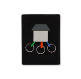 Metal House Keyring with 3 Removable Keys
