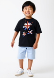 Kids Union Jack 'Grunge Splodge' T-Shirt in Black. Boys or Girls