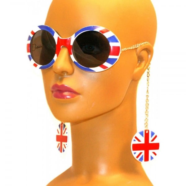 Union Jack Earring Chain sunglasses