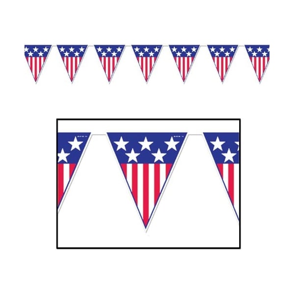 Spirit of America USA Bunting 12 ft  Triangle Flags