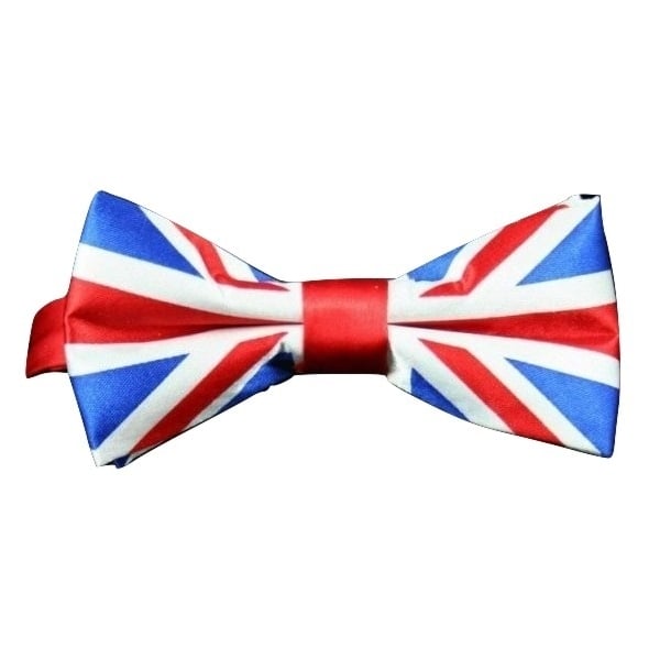 Union Jack Satin Bow Tie