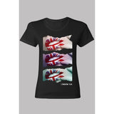 Union Jack Lips Skinny ladies T-Shirt Black