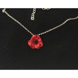 Poppy Necklace. Single small poppy matt