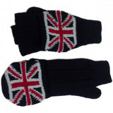 Union Jack Fingerless Glove Mittens Plain Hand