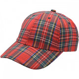 Red Tartan Baseball Cap / Scotland Baseball Cap Adult size