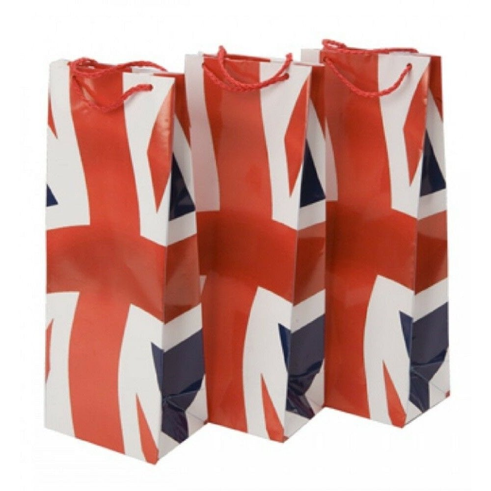 Union Jack Bottle Gift Bag 3 Pack