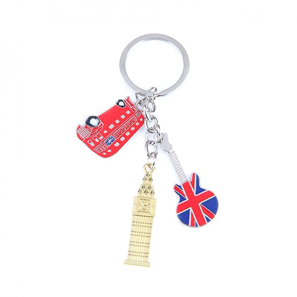 Big Ben, London Bus & Guitar Keyring / bag charm