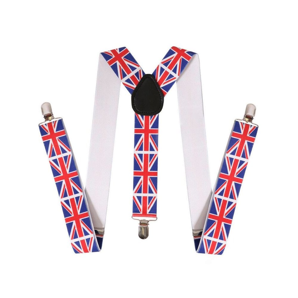1" - 2.5cm Clip on Adjustable Union Jack braces
