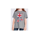 Kids Union Jack 'Splodge' T-Shirt in Grey. Boys or Girls