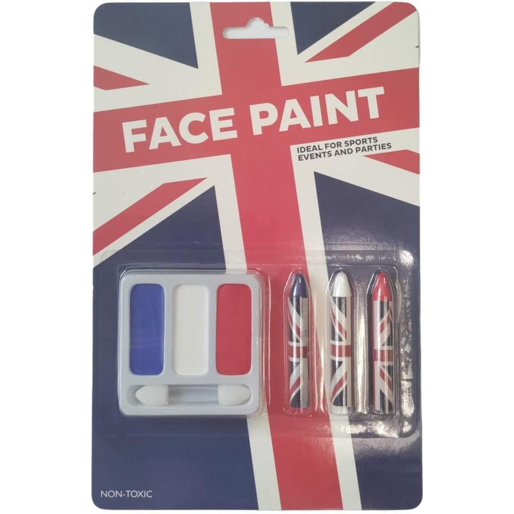 Union Jack Red White & Blue Face Paints