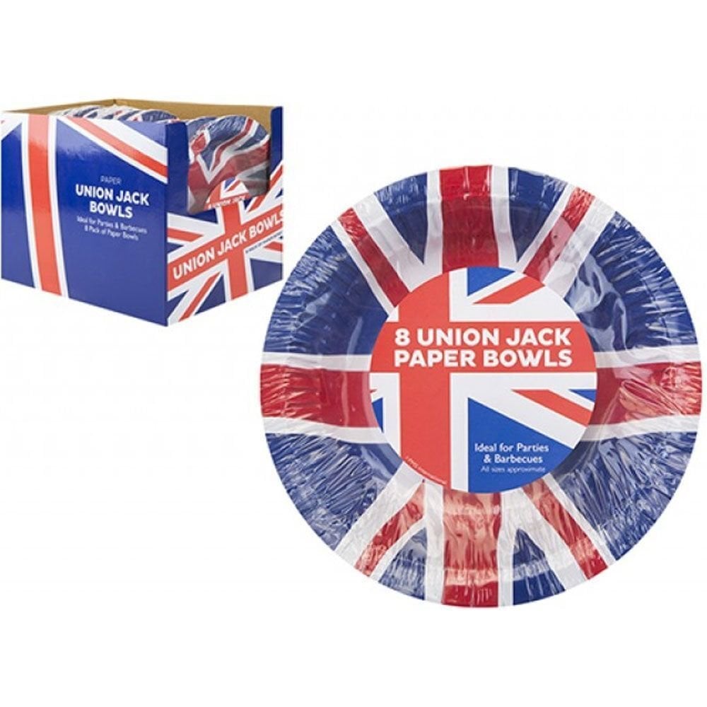 Union Jack Paper Party Bowls 7" - pack of 8