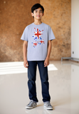 Kids Union Jack 'Splodge' T-Shirt in Grey. Boys or Girls