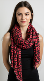 Black & Red Poppy Scarf Small Poppies